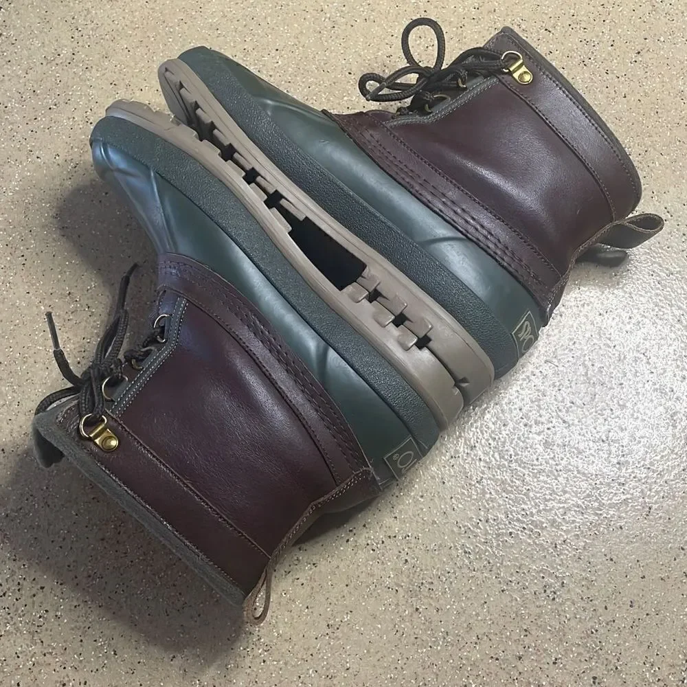 Sporto Vtg 90s Original Duck Boots 7 Green Brown